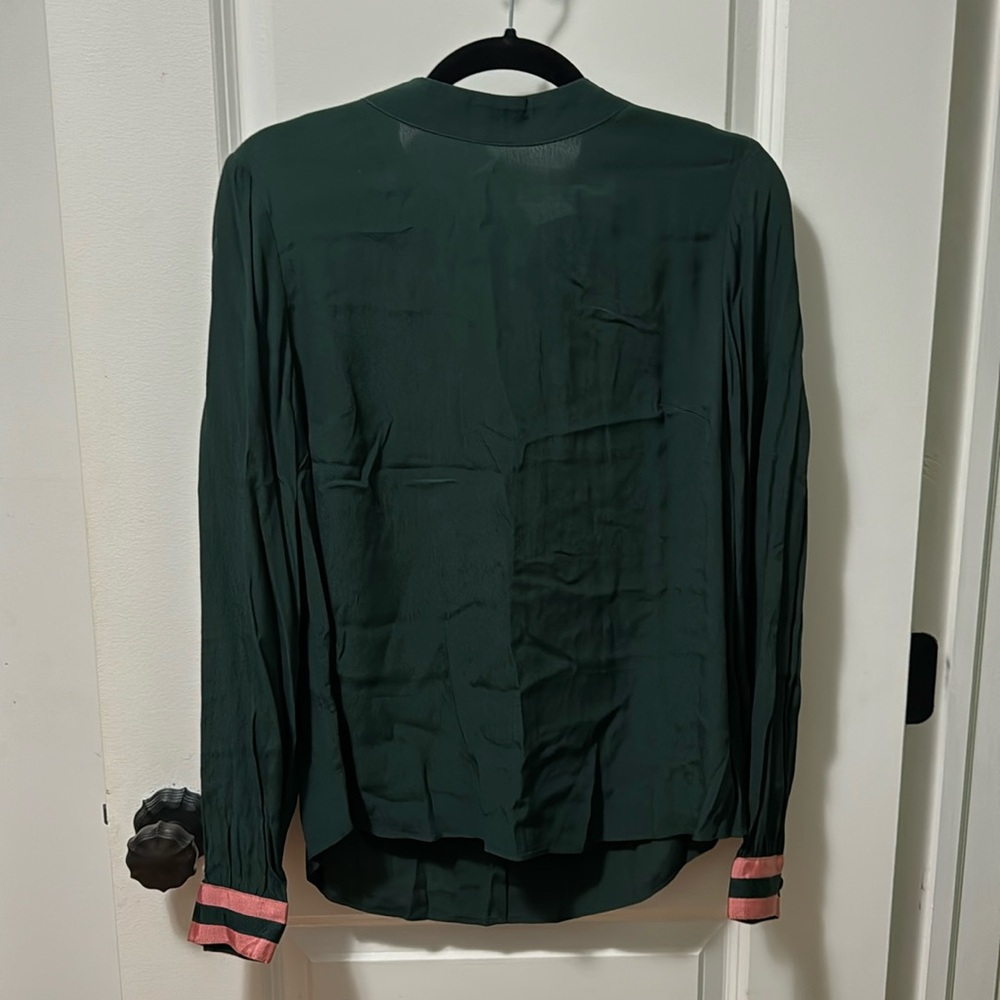 Boden Womens Green Silk Top Sz 8 NWT